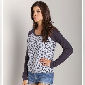 Splendid gray leopard print sweatshirt